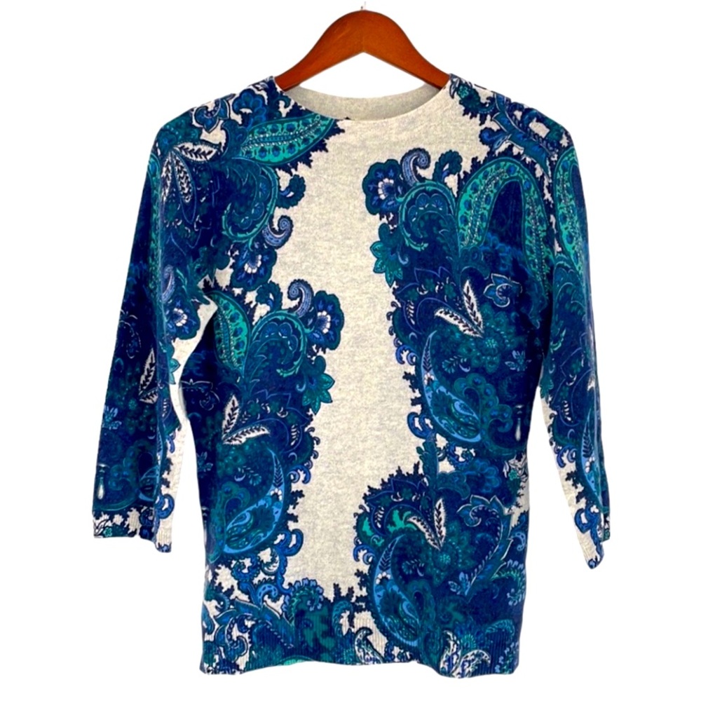 Talbots Pure 100% Cashmere Paisley
Crewneck Sweater Womens Size Medium